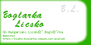 boglarka licsko business card